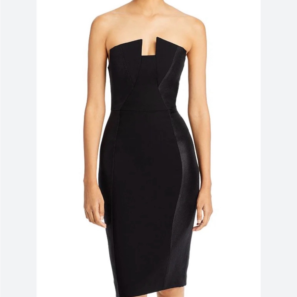 Black Halo Strapless Black Dress